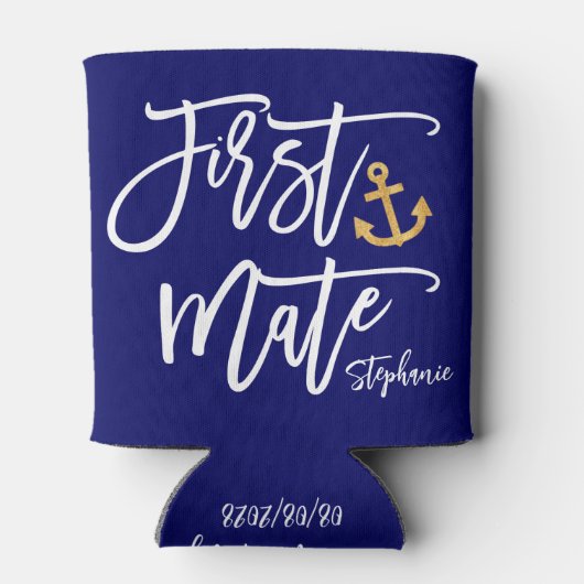 1e Mate Nautical Maid of Honor Bachelorette Blikjeskoeler (Achterkant)