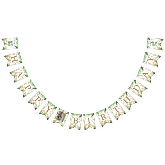 1e Meisje Jongen Safari Een Wilde Verjaardag Foto Vlaggetjes (Alle)