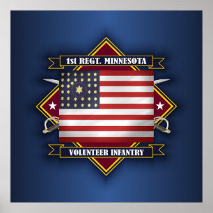 1e minnesota infanterie poster