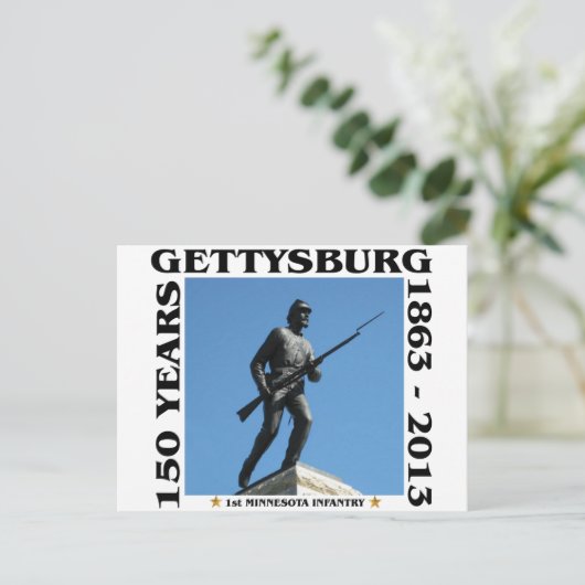 1e Minnesota Infantry - 150e Gettysburg Briefkaart (Staand voorkant)