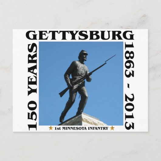 1e Minnesota Infantry - 150e Gettysburg Briefkaart (Voorkant)