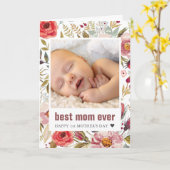 1e Moederdag Bloemen Foto Groet Kaart (Gele Bloem)