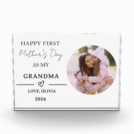 1e Moederdag cadeau voor nieuwe oma cadeau van Bab Fotoblokken (Voorkant)