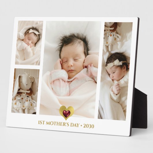 1e Moederdag Fotocollage Keepsake Fotoplaat (Zijkant)