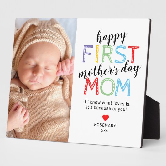 1e Moederdag Gift Photo Plaque Fotoplaat (Zijkant)