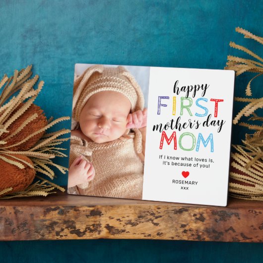 1e Moederdag Gift Photo Plaque Fotoplaat (Zijkant)