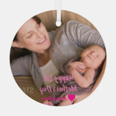 1e Moederdag Glas Ornament (Achterkant)