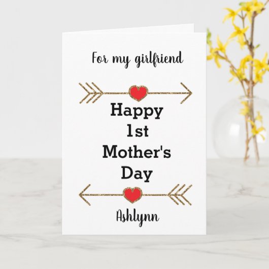 1e Moederdag Kaart voor mijn Vriendin (Gele Bloem)