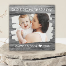 1e Moederdag Mam Baby Foto Keepomwille Gray Wood