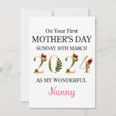 1e Moederdagkaart als mijn Nanny, Gelukkige 1e Moe Feestdagenkaart (Voorkant)