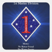 1e mrt. Div Vierkante Sticker (Voorkant)