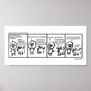 1e naar achteren getrokken strip poster