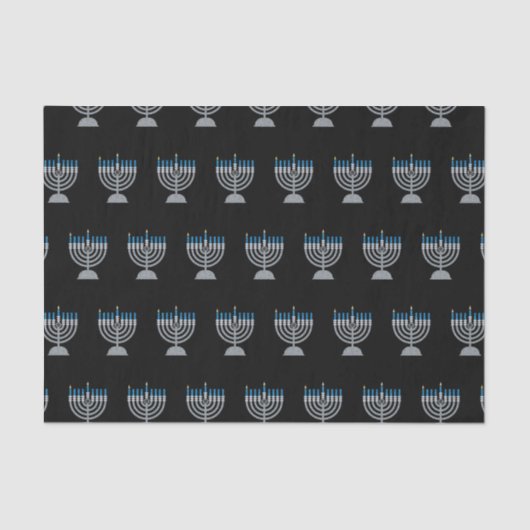 1e nacht Hanukkah Glitter Tissue Paper Tissuepapier (Voorkant)