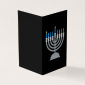 1e nacht van Hanukkah Glitter Cards 25 pk Kaart (Buitenkant)