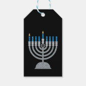 1e nacht van Hanukkah Glitter Gift Labels Cadeaulabel (Voorkant)