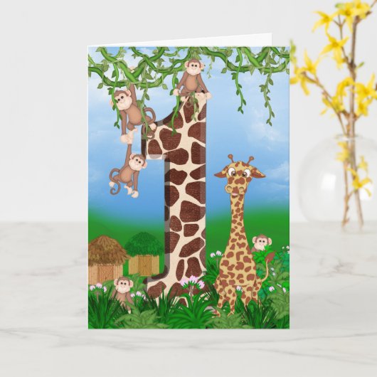 1e Oerwoud op de geboorte Kaart (Gele Bloem)