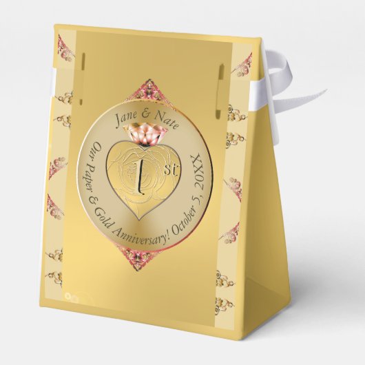 1e of 50e bruiloft Jubileum Golden Bedankdoosjes (Achterkant)