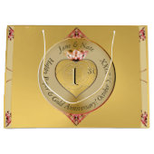 1e of 50e bruiloft Jubileum Golden Groot Cadeauzakje (Voorkant)