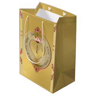 1e of 50e bruiloft Jubileum Golden Medium Cadeauzakje