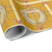 1e of 50e Golden Ochre bruiloft Jubileum Cadeaupapier (Rol Hoek)