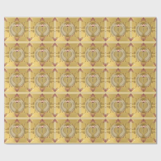 1e of 50e Golden Ochre bruiloft Jubileum Cadeaupapier (Vlak)