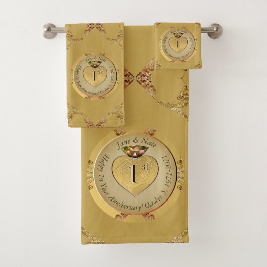 1e of 50e Golden Wedding Jubileum Bad Handdoek (Insitu)