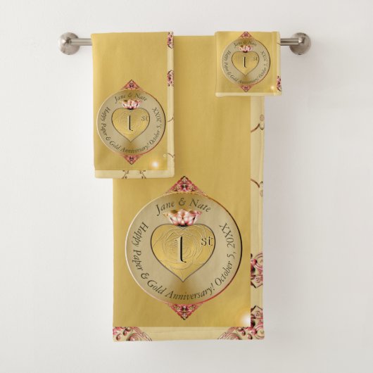 1e of 50e Gouden Jubileum Bad Handdoek (Insitu)