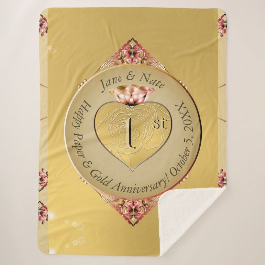 1e of 50e Gouden Jubileum Sherpa Blanket Sherpa Deken (Voorkant)