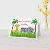 1e of elke leeftijd Oerwoud Verjaardag Kaart (Gele Bloem)