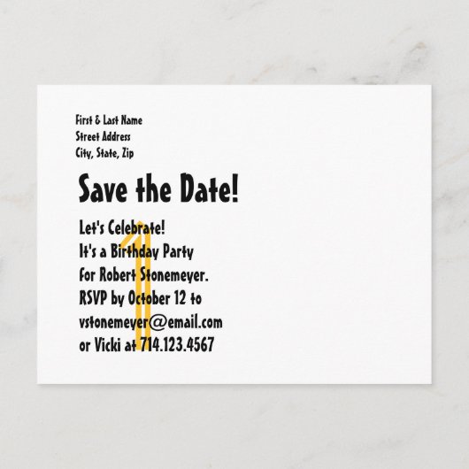 1e Opslagdatum Verjaardagsballonnen en Sterren S01 Aankondigingskaart (Achterkant)