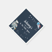 1e Outer Space Trip Waterverf 1e verjaardag Servet (Hoek)