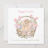 1e paashaas roze kleindochter paasdochter Kaart (Voorkant)