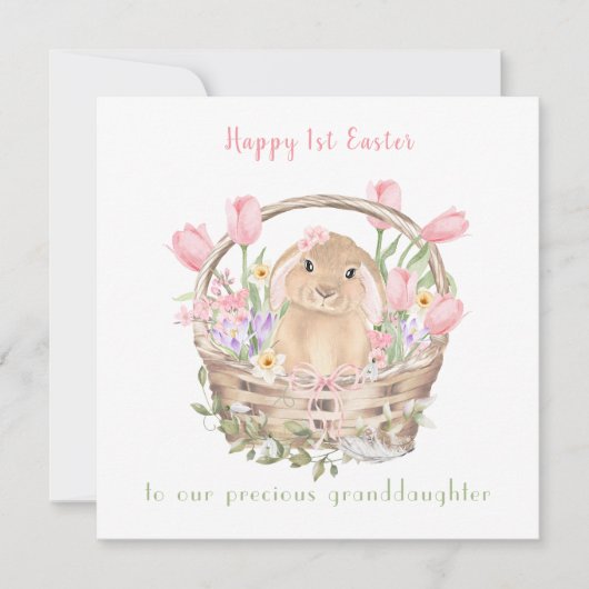 1e paashaas roze kleindochter paasdochter Kaart (Voorkant)