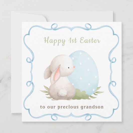 1e Paaskaart bunny kleinzoon Paaskaart Kaart (Voorkant)