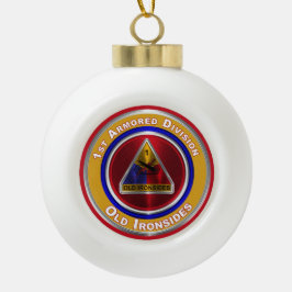 1e pantserdivisie kerstmis keramische bal ornament