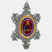 1e pantserdivisie kerstmis tin sneeuwvlok ornament (Links)