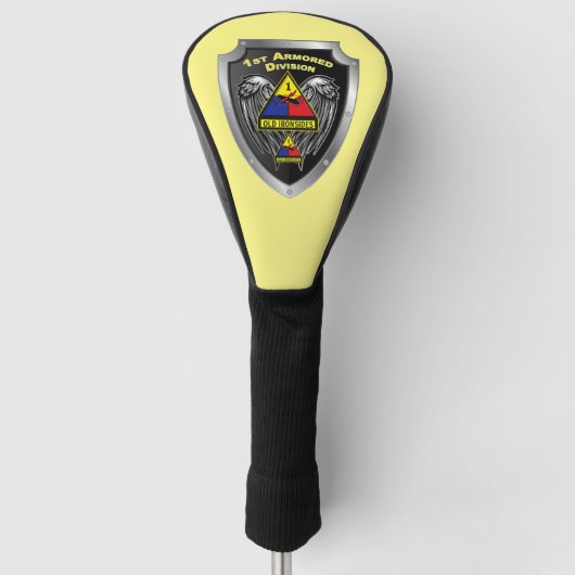1e Pantserdivisie “Old Ironsides” Schild Golfheadcover (Voorkant)