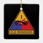 1e pantserdivisie "Oude ijronden" Keramisch Ornament (Achterkant)
