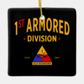 1e pantserdivisie "Oude ijronden" Keramisch Ornament (Voorkant)