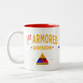 1e pantserdivisie "Oude ijronden" Tweekleurige Koffiemok (Links)