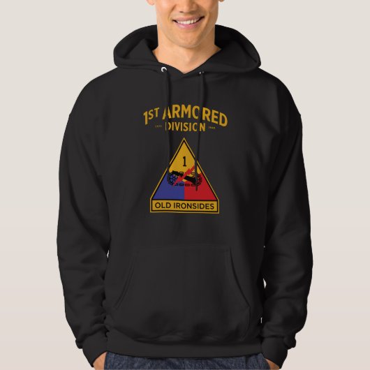 1e Pantserdivisie "Oude Ironsides" Badge Hoodie (Voorkant)
