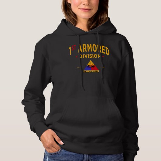 1e Pantserdivisie "Oude Ironsides" Vrouwen Hoodie (Voorkant)