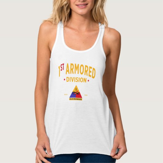 1e Pantserdivisie "Oude Ironsides" Vrouwen Tanktop (Voorkant)