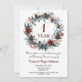 1e Paper Wedding Jubileum Winter Kaart (Voorkant)