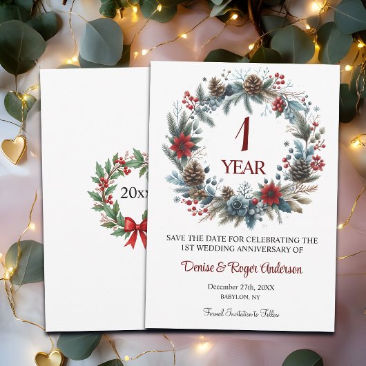 1e Paper Wedding Jubileum Winter Save The Date