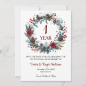1e Paper Wedding Jubileum Winter Save The Date (Voorkant)