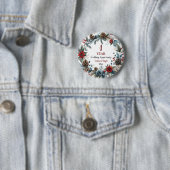 1e papier bruiloft Jubileum Elegant Winter Ronde Button 5,7 Cm (In situ)