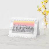 1e papieren bruiloft verjaardag Sunset Beach vrouw Kaart (Gele Bloem)