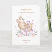 1e Pasen Baby Meisje Konijn Kleindochter Kaart (Voorkant)