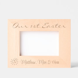 1e Pasen, Drieling, Tweeling, Namen, Foto, 6x4", Gegraveerde Lijstjes